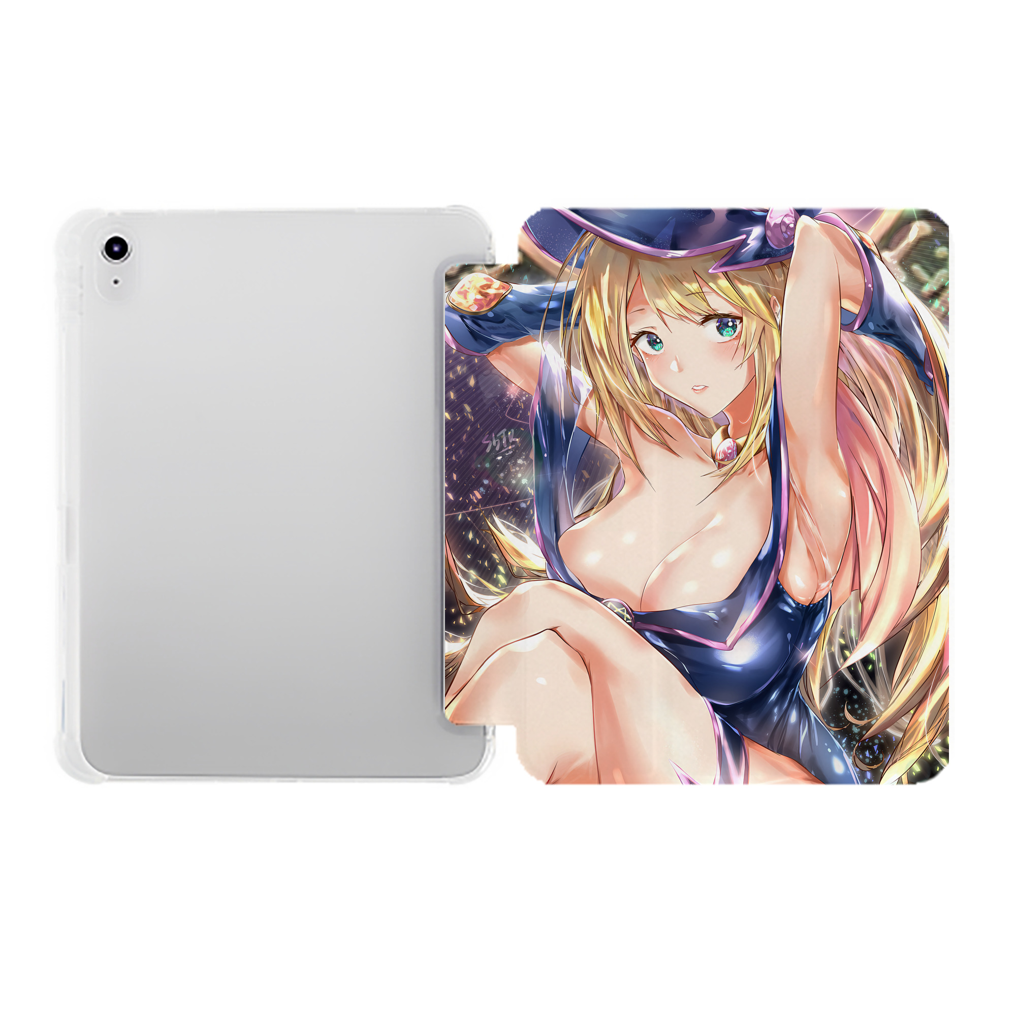 （画像用） 遊☆戯☆王 Yu-Gi-Oh! IPad ケース ペン収納付き 三つ折りスタンド PUレザー×シリコン 対応機種9.5/10.5/10.9インチ